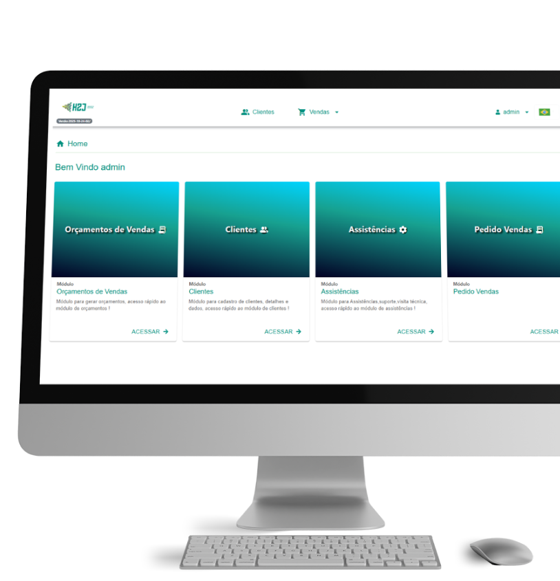 Mockup do Sistema H2J